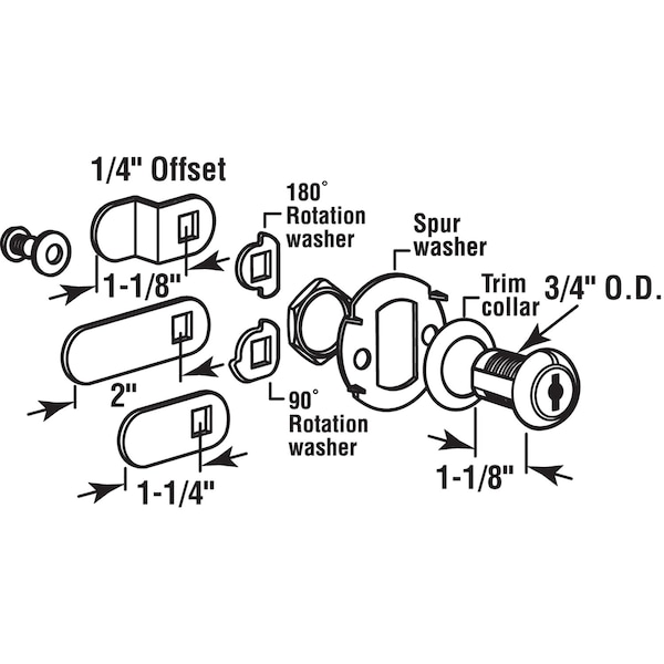 Drawer Lock Cam13/16 Brs